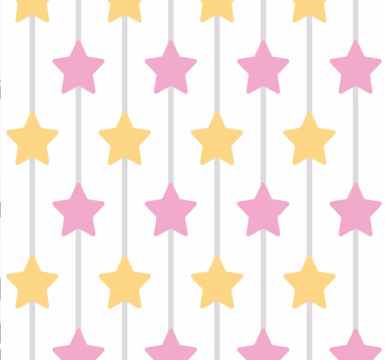 Papel pintado bebé estrellas lilas y amarillas - TenVinilo