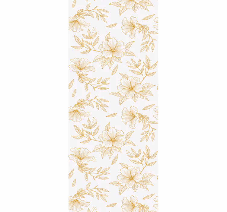 Papel tapiz floral distinción botánica dorada - TenVinilo