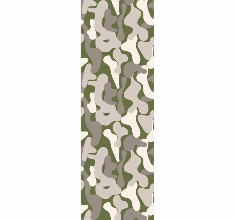 Papel pintado dormitorio Camuflaje verde y gris - TenVinilo