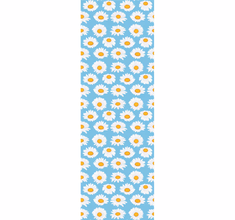 Papel tapiz flores estampado de margaritas - TenVinilo