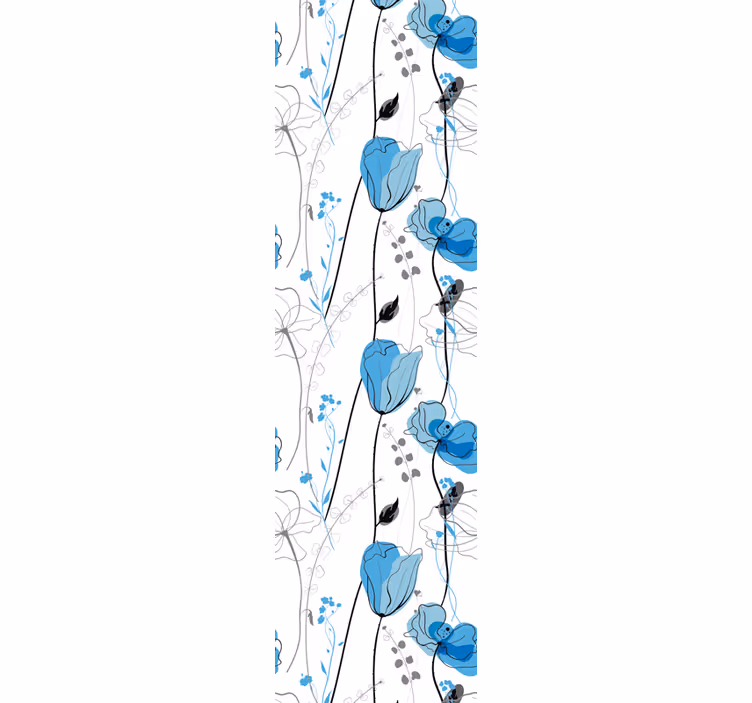 Papel tapiz flores elegancia floral azul - TenVinilo
