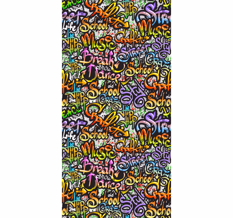 Papel pintado de arte Texto de pared de graffiti colorido - TenVinilo