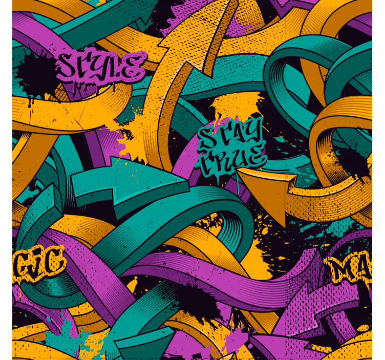 Papel tapiz arte cintas de graffiti - TenVinilo