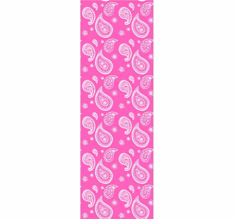 Papel pintado floral Paisley rosa intenso - TenVinilo