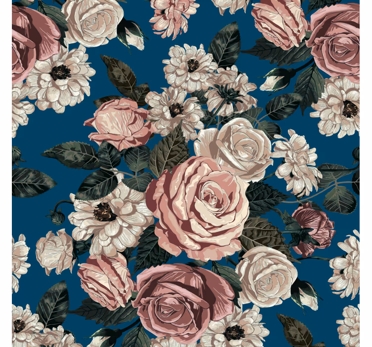 Papel pintado floral Patrón floral romántico - TenVinilo