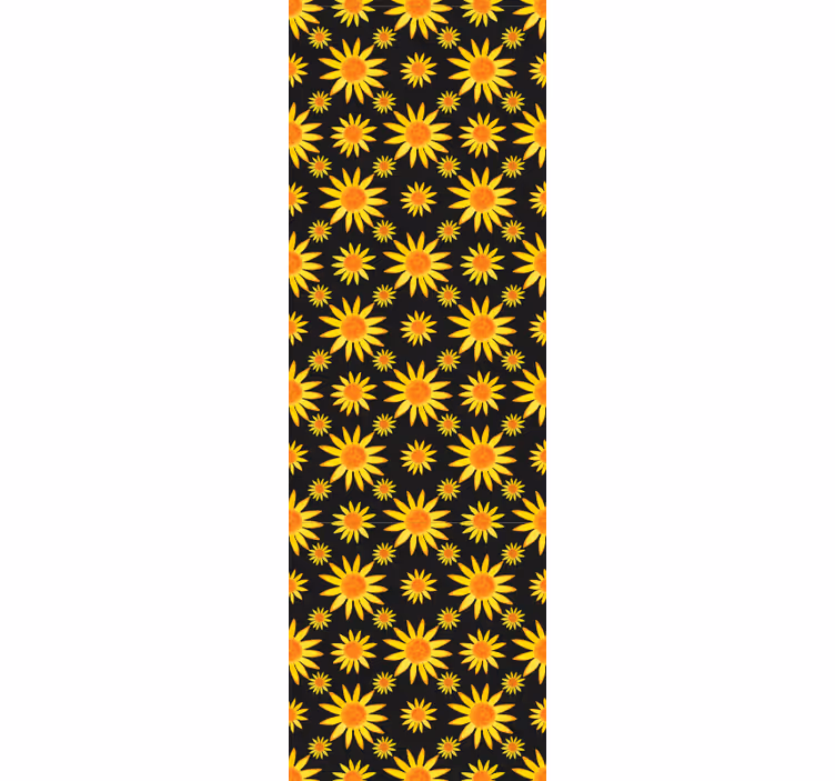 Papel tapiz flores patrón de girasol - TenVinilo