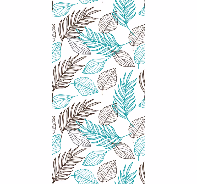 Papel tapiz hojas patrón de follaje ilustrado - TenVinilo