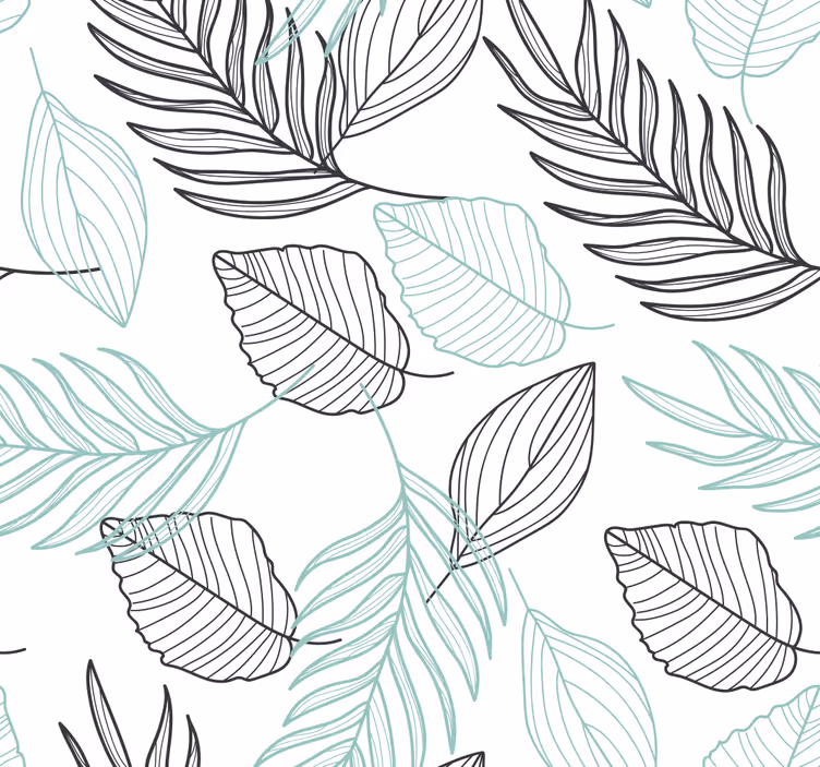 Papel pintado naturaleza Hoja moderna de dos tonos - TenVinilo