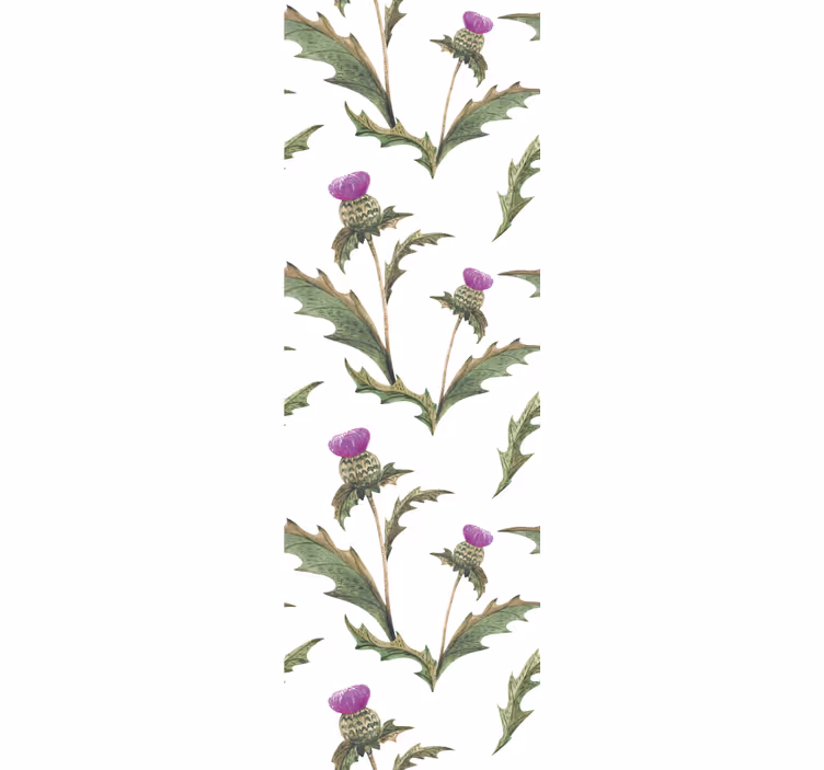 Papel pintado flores Cardos escoceses - TenVinilo