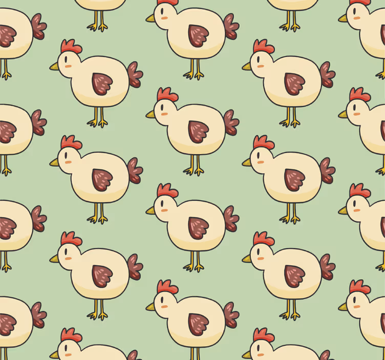 Papel tapiz animales patrón de pollo - TenVinilo