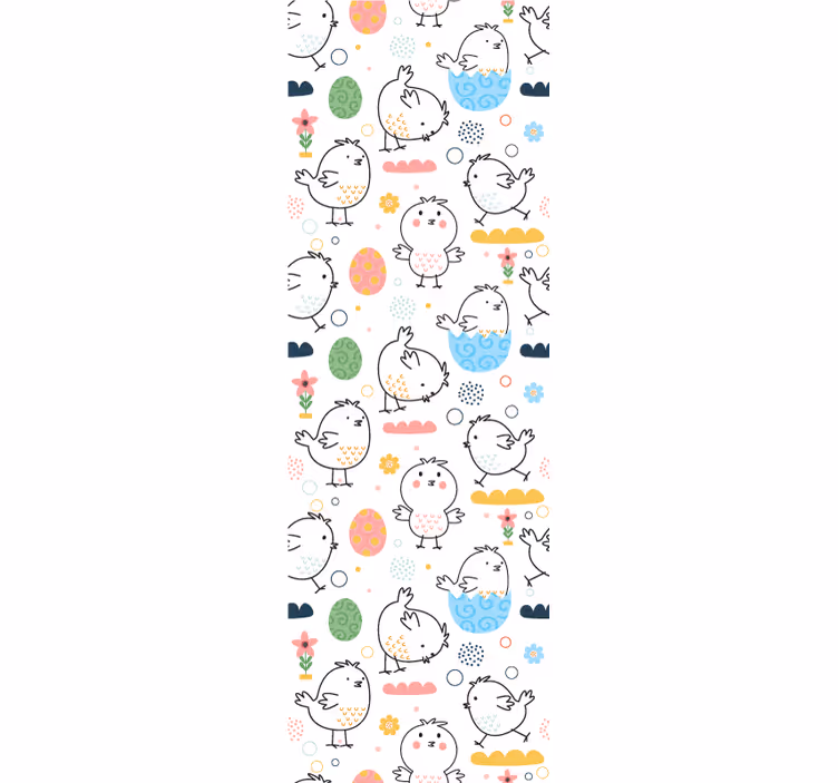 Papel tapiz infantil delicias con estampado de pollitos - TenVinilo