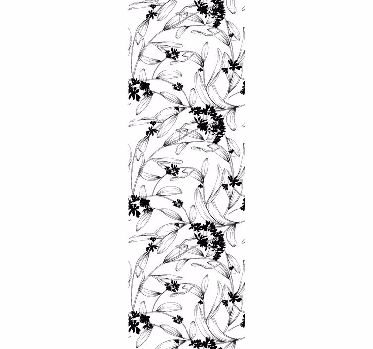 Papel pintado naturaleza Patrón de hojas negras - TenVinilo