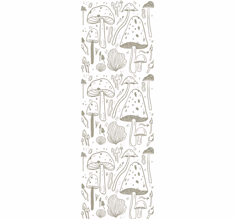 Papel tapiz recámara matrimonial ilustraciones de hongos - TenVinilo