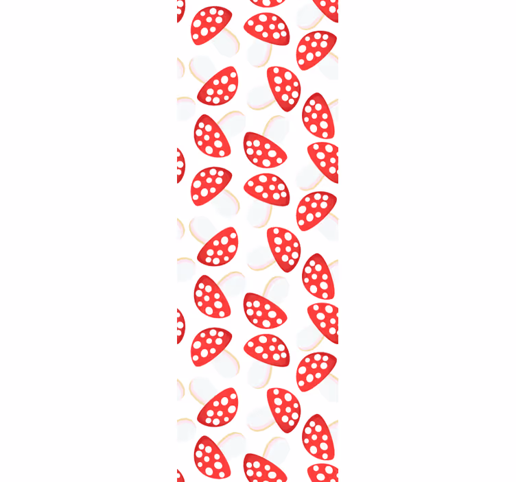 Papel tapiz recámara matrimonial patrón de fresas estilizado - TenVinilo