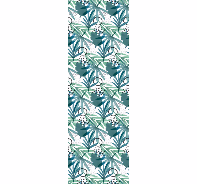 Papel tapiz hojas geométrico tropical - TenVinilo