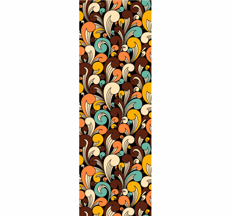 Papel tapiz ornamental motivo retro remolino - TenVinilo
