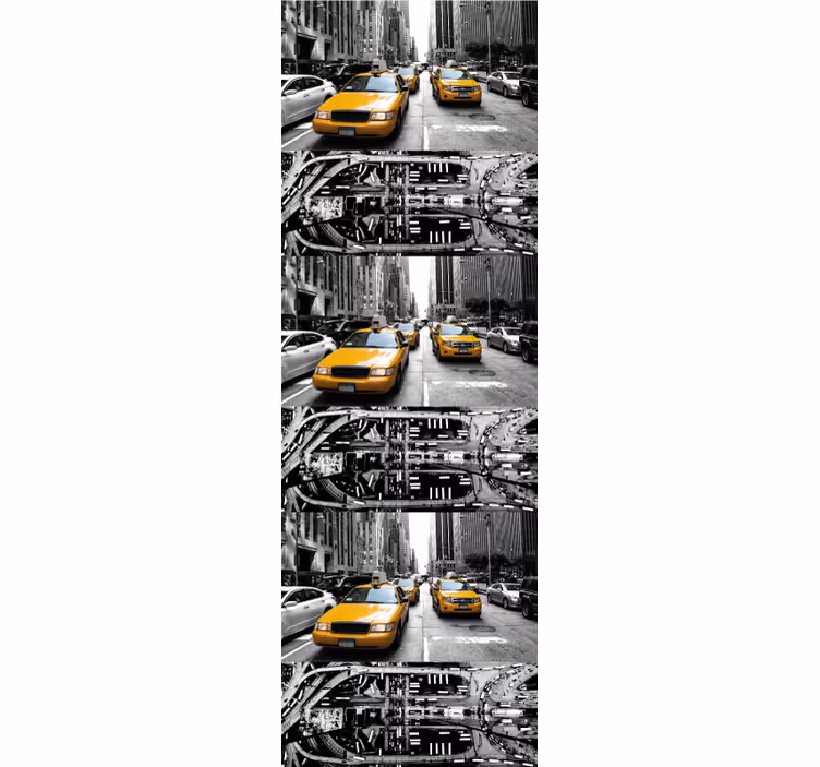 Papel tapiz ciudades escena de taxi urbano - TenVinilo
