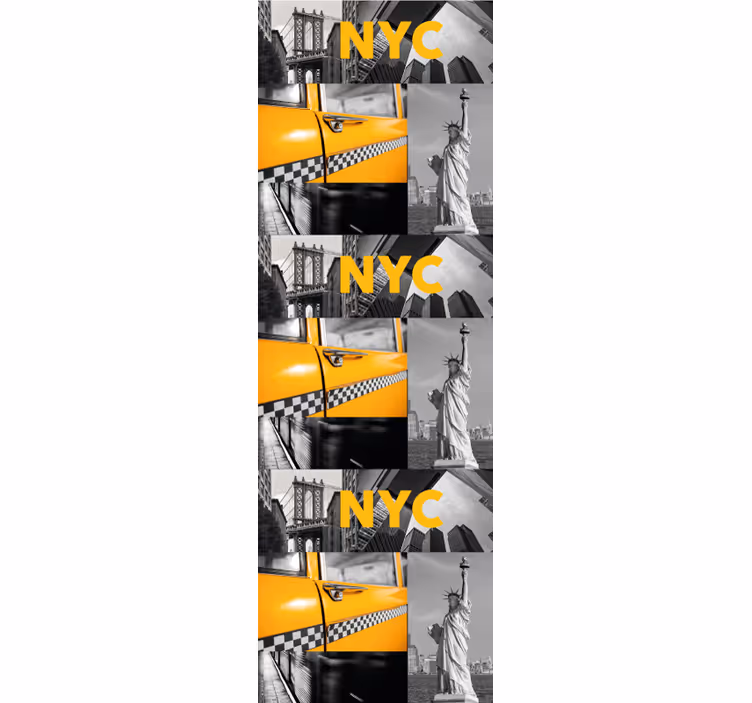 Papel pintado Nueva York Collage de nyc naranja y gris - TenVinilo