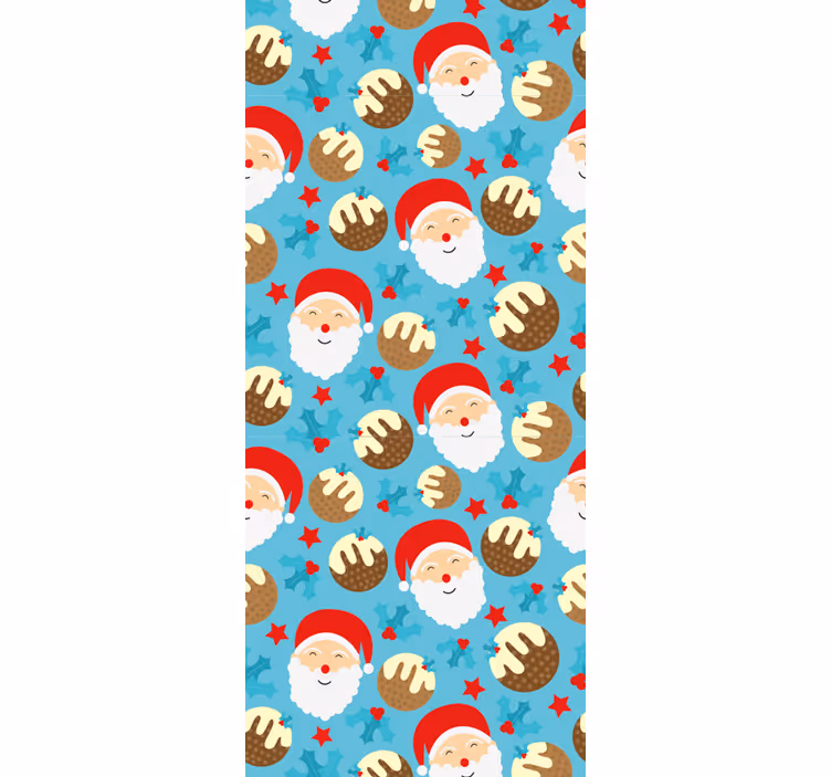 Papel tapiz navidad patrón festivo de santa - TenVinilo