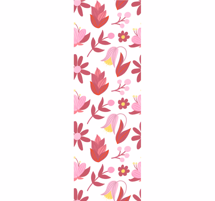 Papel tapiz floral arreglo de ramo rosa - TenVinilo