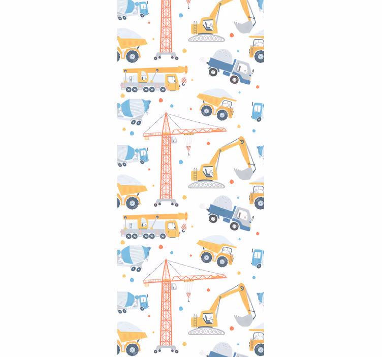 Papel tapiz infantil motivos de construcción - TenVinilo