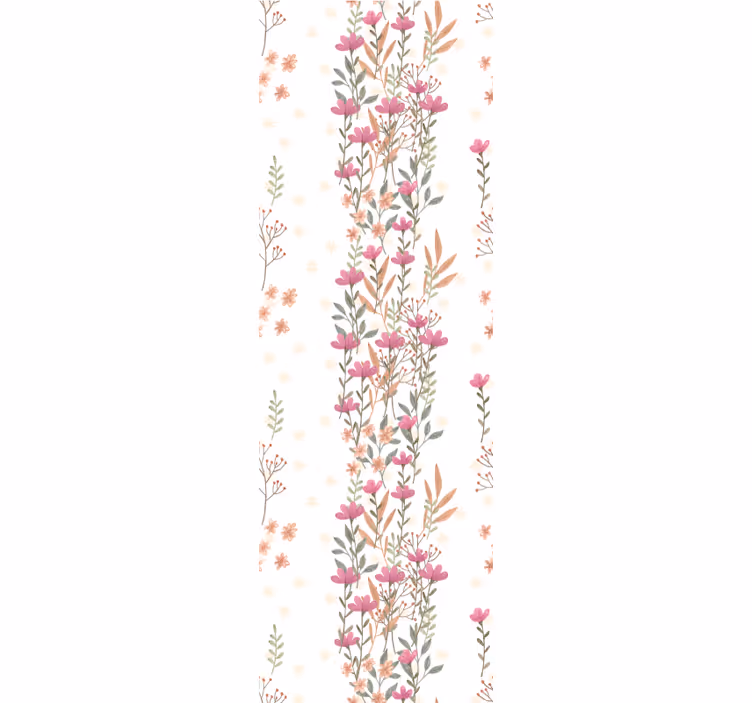 Papel tapiz flores rayas verticales florales - TenVinilo