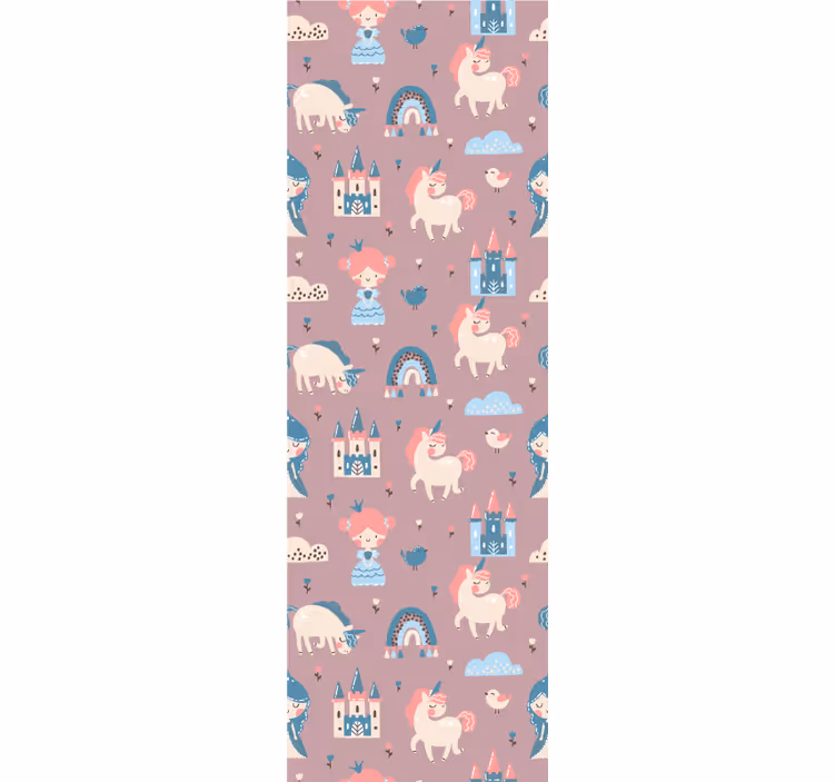 Papel tapiz bebé unicornios de cuentos de hadas - TenVinilo