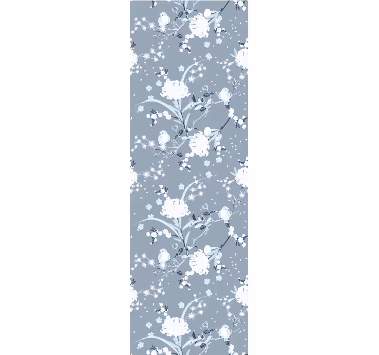 Papel tapiz recámara matrimonial delicadas flores grises - TenVinilo