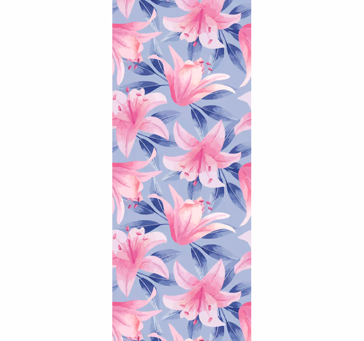 Papel tapiz floral elegante patrón de lirio - TenVinilo