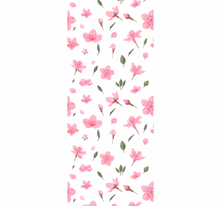 Papel tapiz flores patrón de flor rosa - TenVinilo