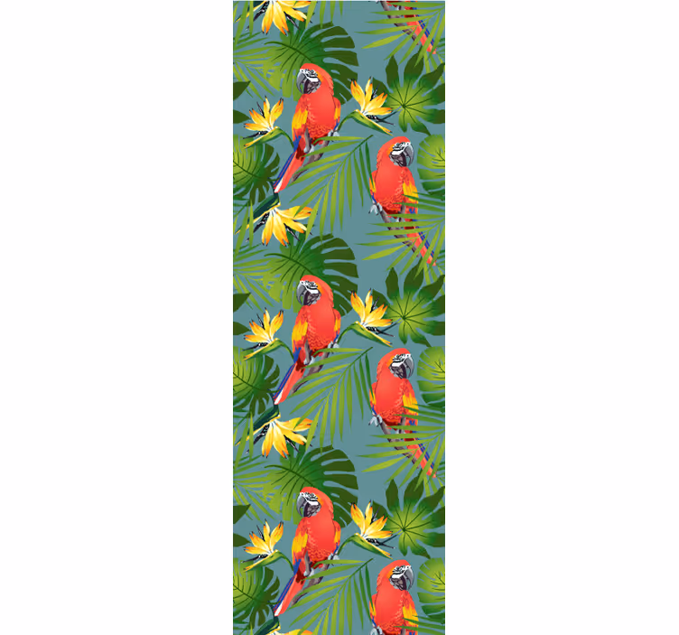Papel tapiz loros exhibición de loros tropicales - TenVinilo