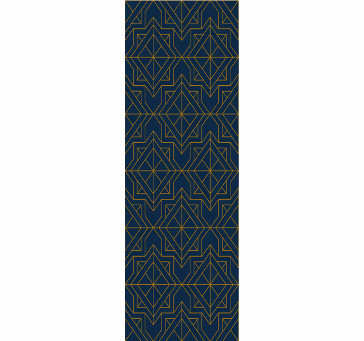Papel pintado salón Elegante patrón art deco azul profundo - TenVinilo