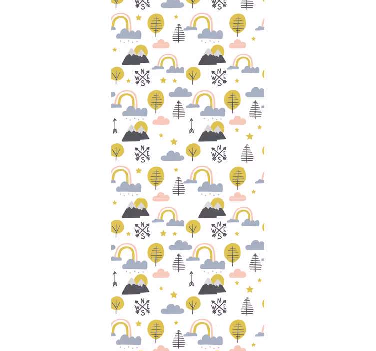 Papel tapiz infantil escena de naturaleza juguetona - TenVinilo