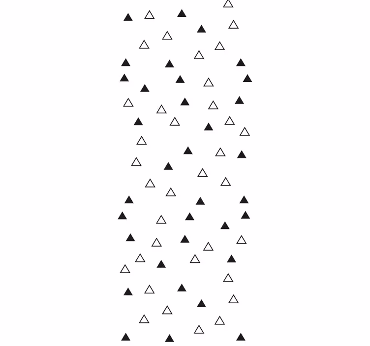 Papel pintado nórdico Patrón de triángulos blanco y negro - TenVinilo