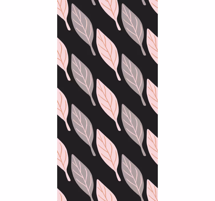 Papel pintado naturaleza Hojas de bosque rosa y gris - TenVinilo