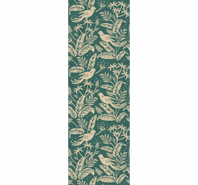 Papel pintado naturaleza Salvaje tropical dorado y verde - TenVinilo