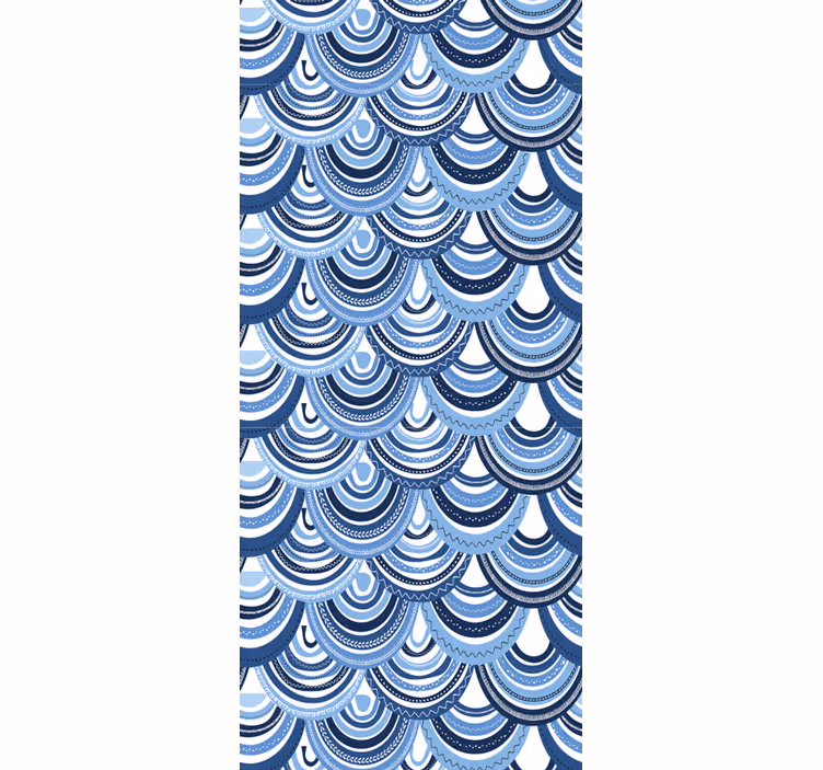 Papel pintado baño Patrón decorativo de escamas de pescado - TenVinilo