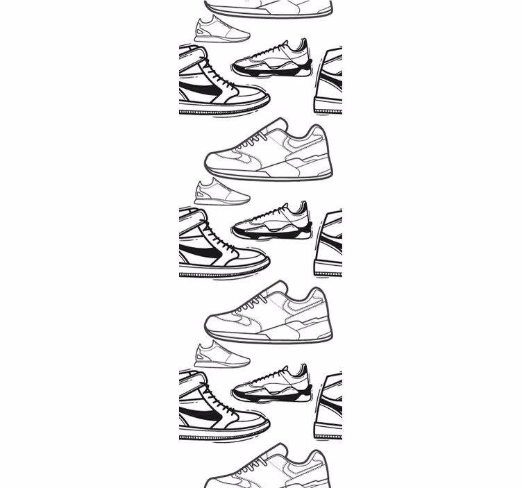 Papel tapiz arte ilustraciones de zapatillas - TenVinilo
