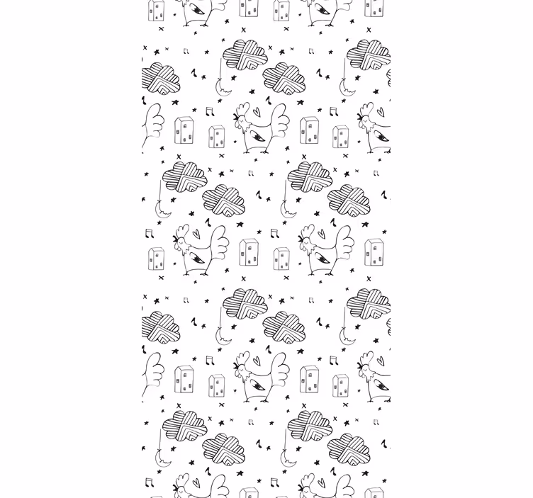 Papel tapiz animales patrón de dibujos animados de gallo - TenVinilo