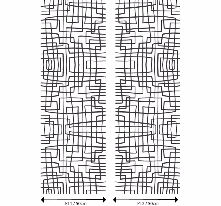 Papel tapiz comedor patrón de línea abstracta - TenVinilo