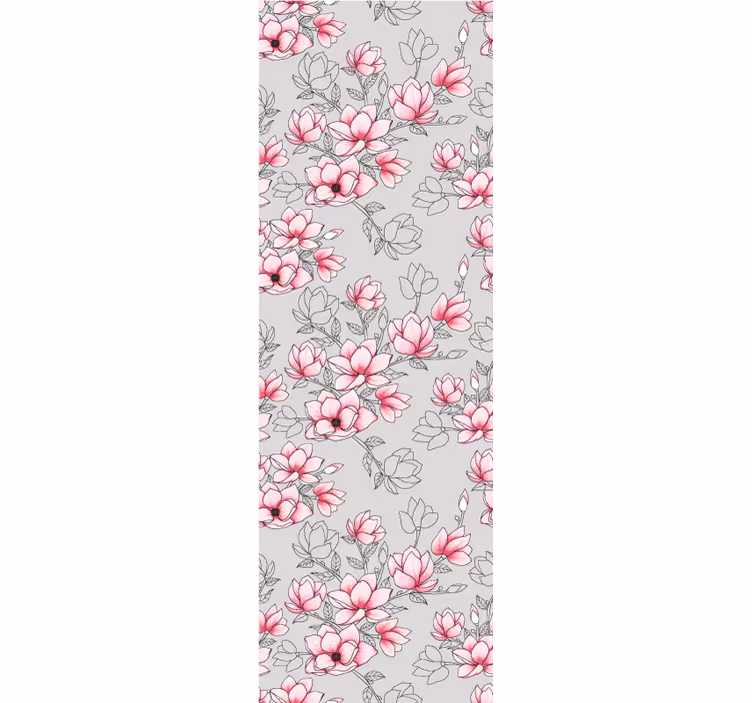 Papel tapiz flores diseño floral de magnolia - TenVinilo
