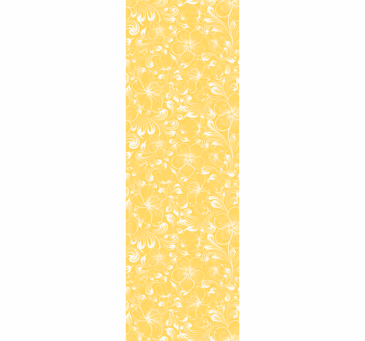 Papel pintado flores Estilo grandmillenial floral amarillo - TenVinilo
