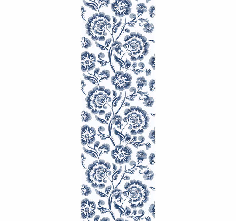Papel pintado flores Flores azules grandmillenial patrón - TenVinilo