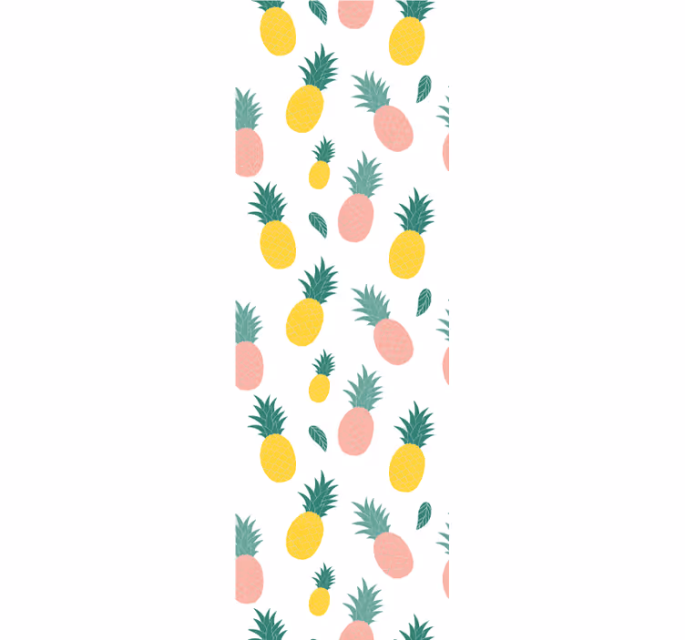 Papel tapiz cocina patrón de piña tropical - TenVinilo