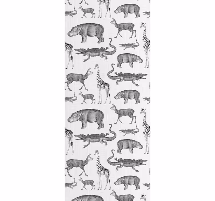 Papel tapiz animales motivo gris tropical - TenVinilo