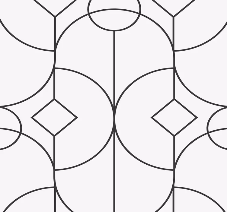 Papel tapiz geométrico obra de arte lineal gris - TenVinilo