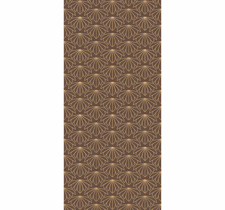 Papel tapiz floral patrón estilizado marrón - TenVinilo