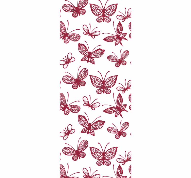 Papel tapiz mariposas patrón de vuelo rosa - TenVinilo