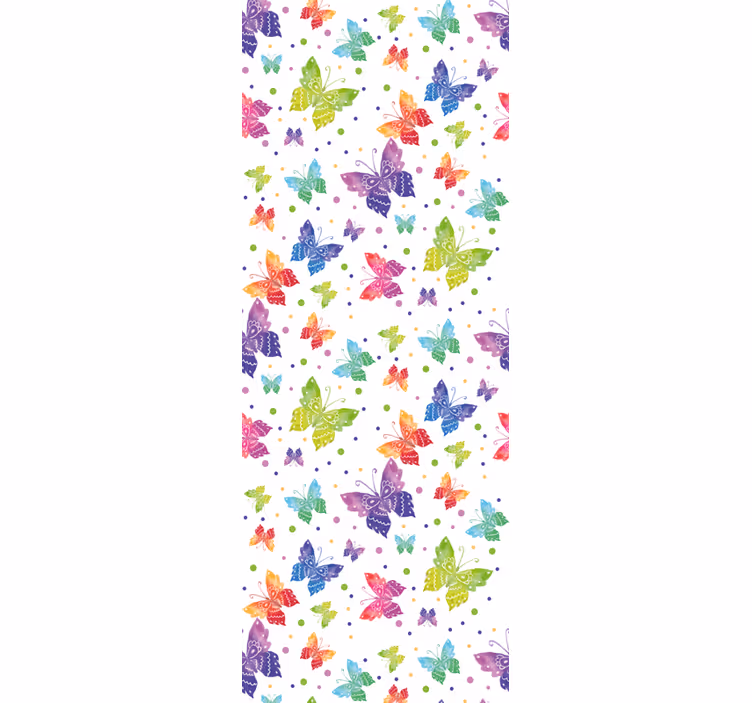 Papel tapiz mariposas patrón colorido para bebés. - TenVinilo
