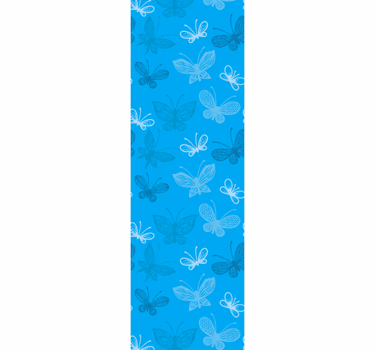 Papel tapiz mariposas patrón de vuelo azul - TenVinilo